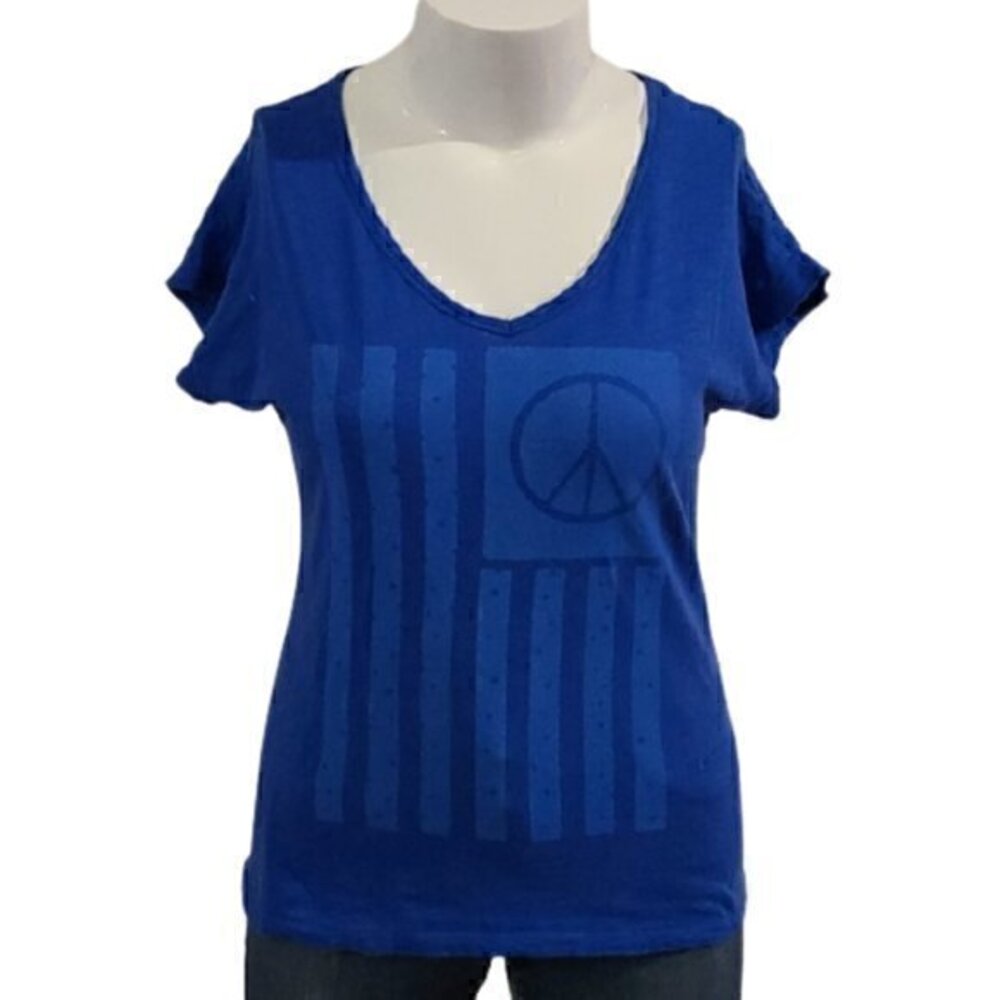 [Old Navy] Blue Peace Flag Top - Size M